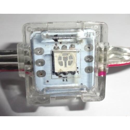 50pcs DC12V WS2811 led 5050 SMD pixel node;transparent wire;IP68 rated;epoxy resin filled