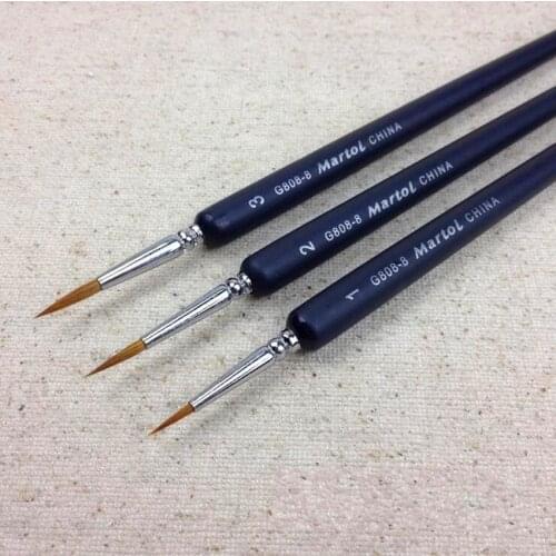 9 pcs high quality martol series weasel hair pen hook line pigment painting brush art supplies dotting pen free shipping