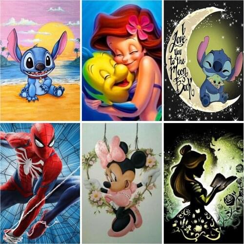 Disney Cartoon Minnie Mouse Princess DIY 5D Diamond Painting Cross Stitch Embroidery Full Diamond Mosaic Home Decor Gift