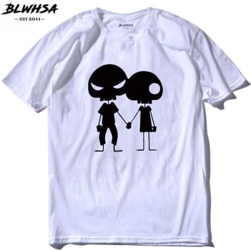BLHWSA New Men Short Sleeve T shirt Cotton O-neck Fashion Cute Friendship Print T-shirt Men Brand Summer Clothing Top Tees