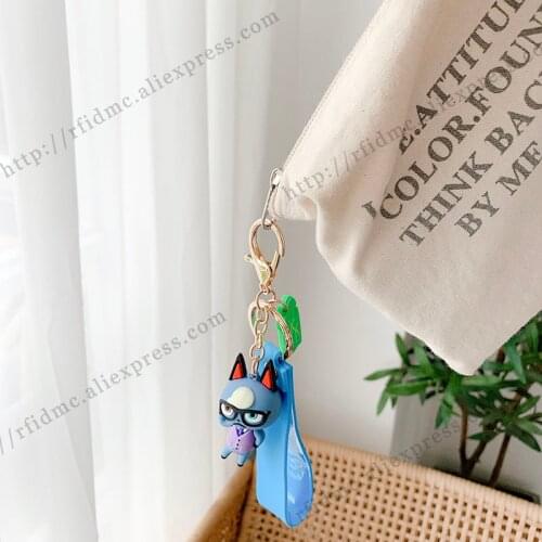 Raymond Animal Crossing Keychain key ring pendant Silicone cute Animal Forest dog key chain
