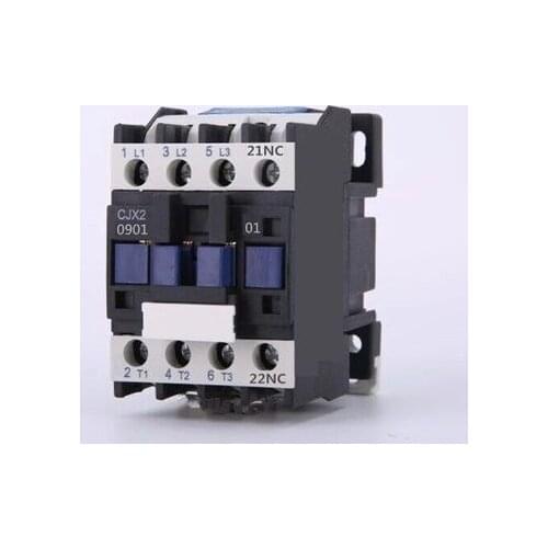 CJX2-0901 LC1 AC Contactor 9A 3 Phase 3-Pole NC Coil Voltage 380V 220V 110V 36V 24V 50/60Hz Din Rail Mounted 3P+1NC