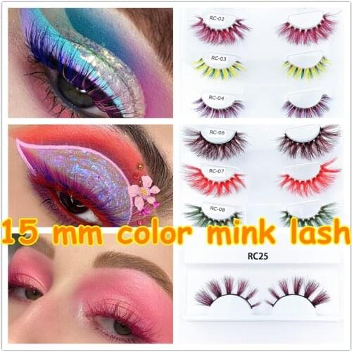 Color Lashes Purple Blue Brown Green Red White Pink Yellow Eyelash Extensions Individual Colored Eyelashes False Mink Eyelashes