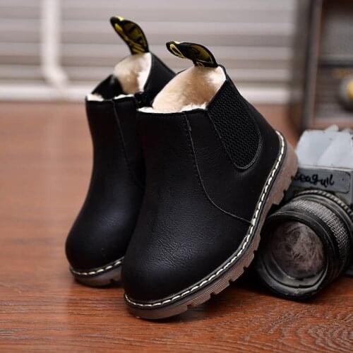 Children Girls Boys Winter Plush Keep Warm Martin Boots For Baby Kids School Grey Black Brown England Snow Ankle Boots New 2020