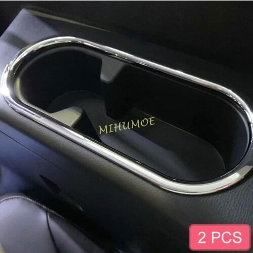 For Mazda CX-9 TC 2016-2021 Bright Chrome Interior Car Rear Side Cup Holder Cover Trims