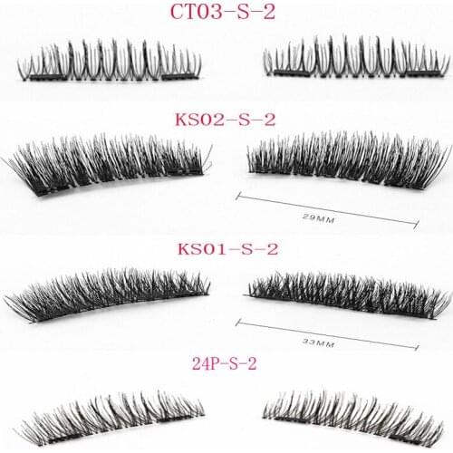 Double Magnet 3D Magnetic False Eyelashes Full Strip Magnetic Eyelash Lashes Black Soft Hair Reusable Fake Eye Lashes Extension