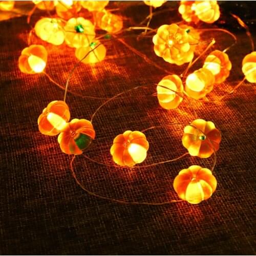 Halloween Pumpkin Lantern String 30led 8 Functions Battery Box 3D Three-dimensional Shape Outdoor Decorative Light For Home