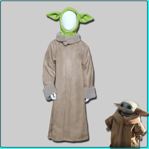 Hot Anime Christmas Cosplay Costume Star Wars Baby Yoda Cos Mandalorian Lovely Outfit H