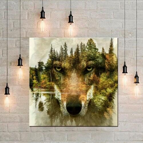 Canvas Painting wolf Canvas Poster Print for living room home decoration no frame