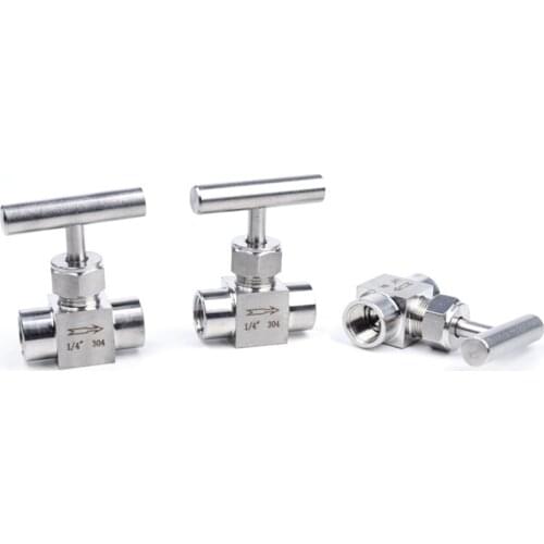 304 Stainless Steel Female Thread Needle Valve 1/8" 1/4" 3/8" 1/2" BSP Flow Control With One Shape Handle Globe Valve