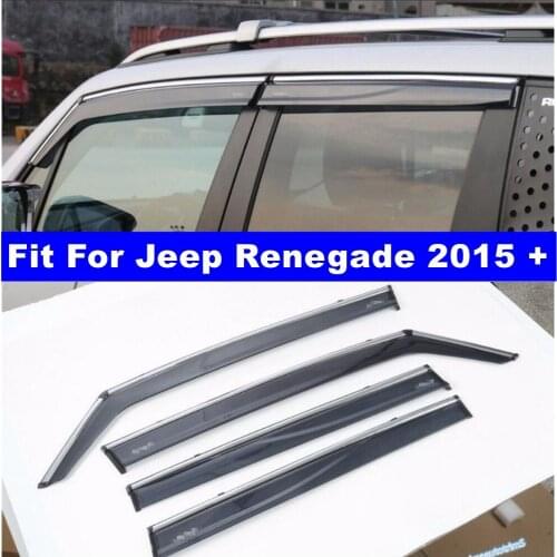 Accessories Exterior Refit Window Visors Awnings Wind Rain Deflector 4 Pcs Fit For Jeep Renegade 2015 2016 2017 2018 2019 2020