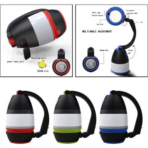Lightweight Camping Light 4 in 1 Tent Super Bright USB Flashlight Desk Lamp Outage Lighting Torch Work 3-Mode Lights