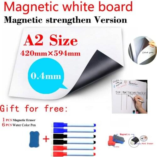 A2 Size Magnetic Strengthen Dry Erase White Boards Magnetic Whiteboard for Kids Home Office Fridge Wall Stickers Message Board