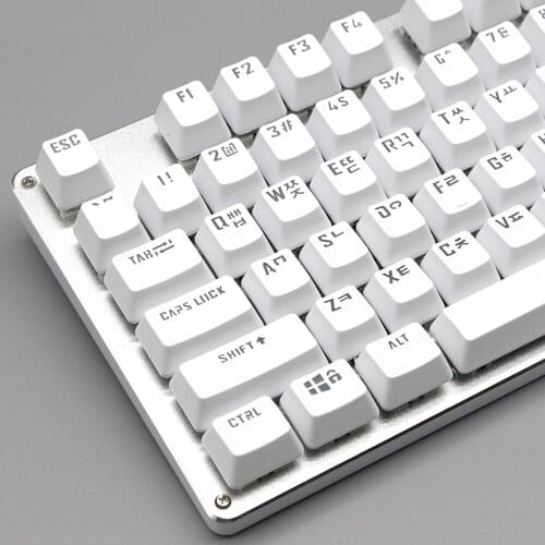 104 Keys Russian/French/Spanish/Korean Gaming Mechanical Keyboard Hot Swap White Backlit Double Color Injection Keycaps Gamer