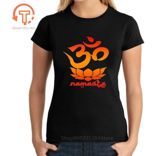Namaste Lotus Flower Symbol T-Shirts Women Hindu Buddhist T-shirt Love Design T-shirts Hipster T-shirt Buddha Logo T-shirt