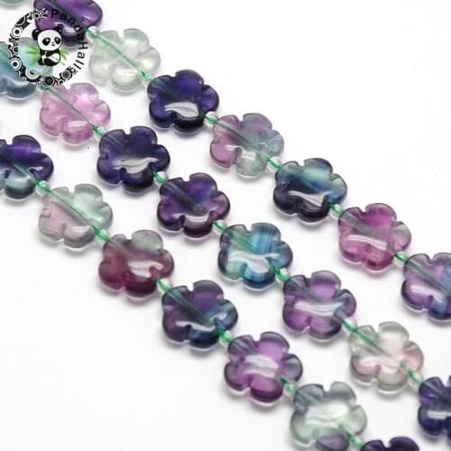 2 Strand Natural Flower Rainbow Fluorite Beads Strands for jewelry making bracelet necklace,Two Size Choose 15x5.5mm & 20x6.5mm