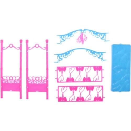 New Bed With Ornaments Bed Bedroom Furniture For Kelly Barbie Doll Accessories Girl Toys Gift