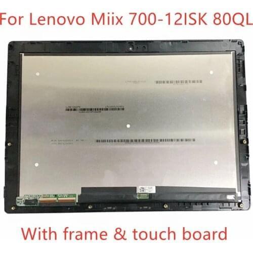 Original NEW For Lenovo Ideapad Miix 700-12ISK 80QL LTL120QL01-001 003 2160*1440 LCD Displays Touch Screen Assembly with board