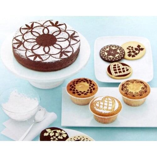 Flower Plantilla Stencil Bakeware 8PCS/SET Baking Fondant Cake Decorating Tools for Cupcake Template Mold Spiral