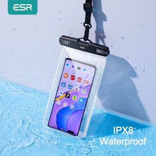 ESR Floating Airbag Waterproof Phone Bag IPX8 Waterproof Phone Pouch Case For iPhone 12 Pro Max 11 Xs Max XR Samsung S21 S20 S10