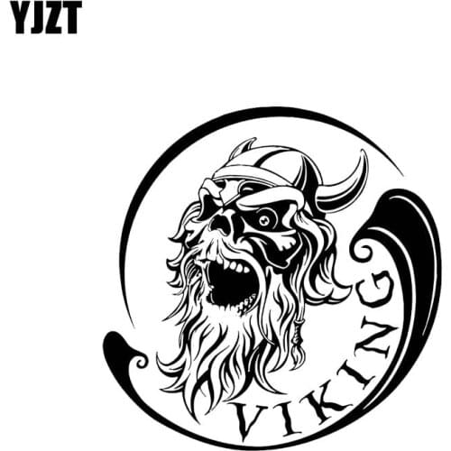 YJZT 13.5*13.5CM Powerful Firece Viking Fighter Covering The Body Cool Warrior Decal Black/Silver Car Sticker Vinyl C20-1720