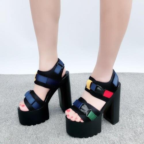 New European and American high-heeled shoes with metallic pearl buckle suede, shallow mouth, pointed head and thick heel size 43