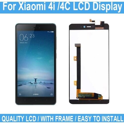 For Xiaomi 4i 4C LCD Display Touch Screen With Frame For Xiaomi Mi 4i 4C Digitizer Assembly Replacement Repair Parts