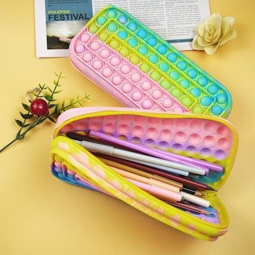 1Pcs Pencil Case 20cm Push Bubble Toy Autism Pop Pop Stress Reliever Toys Decompression Creative Silicone Pop Bubble Fidget Toys