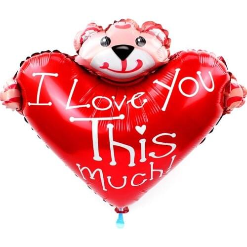 2pcs 28inch Love Bear foil balloons Wedding decorations helium globos birthday balloons Inflatable Toys air ball party favors
