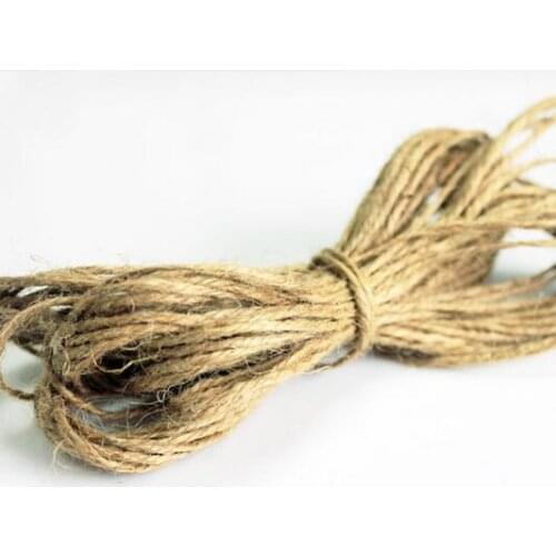 22 meter/lot 2mm Natural Hemp Rope DIY Tag Label Hang Rope Wedding Home Accessories Decorative Twine Jute String Gardening Cord