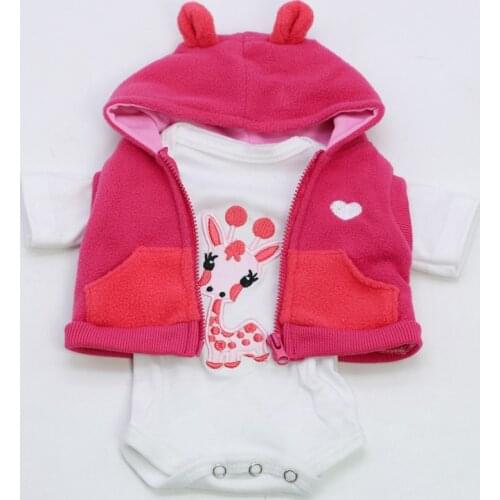 48cm Fashion and Comfortable Rebirth Doll Clothes Set Deer Cartoon Cute Soft Rubber Doll Childrens Toy Clothes