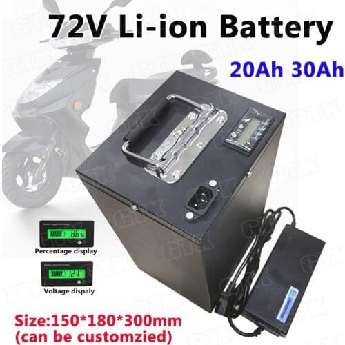 72v 20Ah 30Ah lithium battery built-in BMS 20S li-ion battery pack for 72v 3000w electric tricycle power motor + 3A Charger