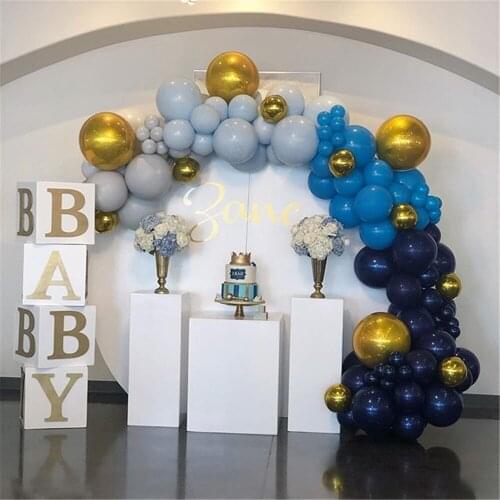 95pcs Noble Blue Maca Blue Balloons Garlands 4D Gold Balloon Arch For Birthday Baby Shower Anniversary Party Decoration Supplies