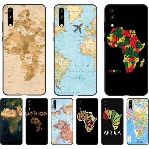 Yinuoda Africa Map Geography Phone Case For Huawei Honor 8 8A 8X 9 10 20 30 Lite 7C 9XPro V10 V20 10i 20i