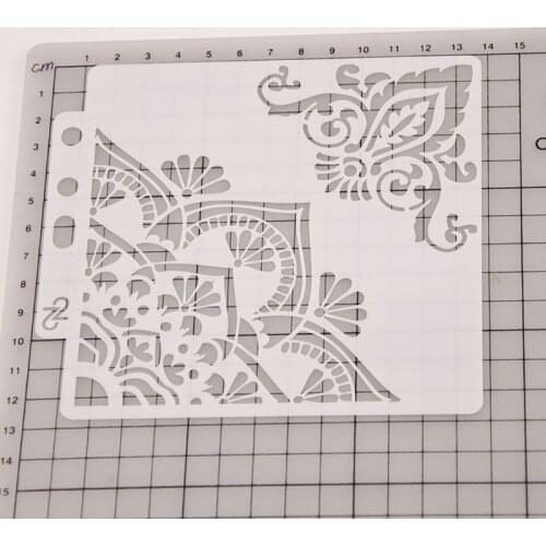 Flower Corner Stencils Template Painting Scrapbooking Embossing Stamping Album Card DIY