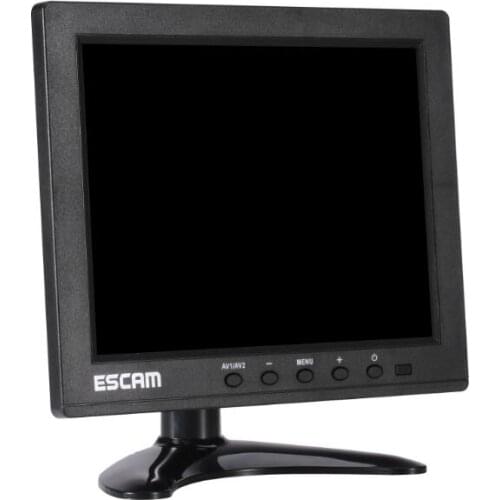 ESCAM Multi-language 8 Inch 4 Split CCTV Monitor VGA HDMI AV BNC USB Input
