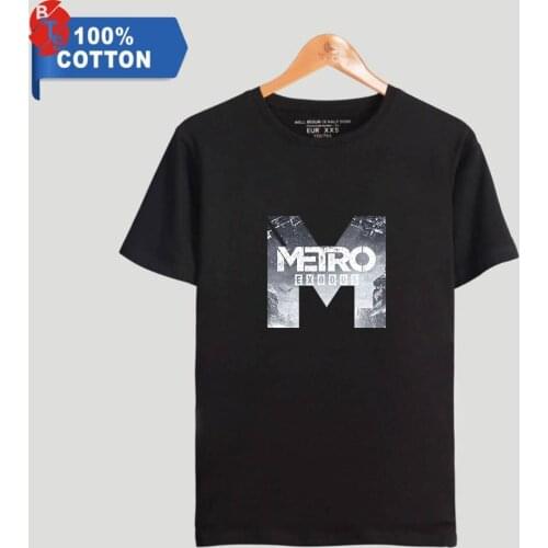 Metro Exodus Fashion Printed 100% Cotton T-shirts Men Summer Short Sleeve Tshirts 2019 Hot Sale Casual Streetwear Clothes