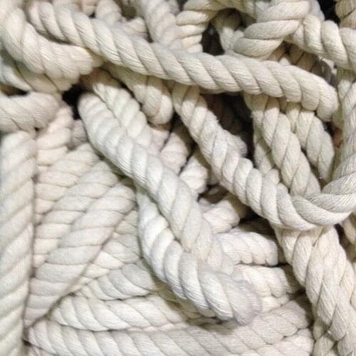 Cotton Rope 3 Strand Twisted. 3/8" Natural. Untreated & Unbleached
