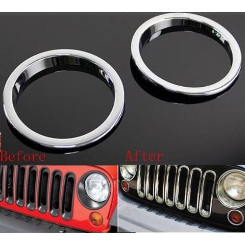 Chrome ABS Car Front face Turn Signal Light Lamp Cover Ring Trim Fit For Jeep Wrangler JK 07-15 Car Styling Auto Accessories