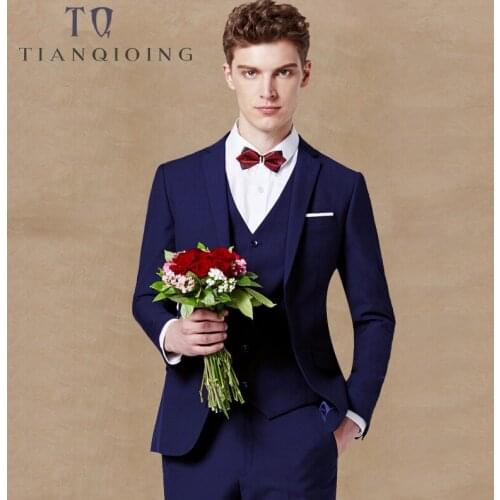 Tailor-made Top Quality Custom Men Suits for Wedding Slim Fit Groomsmen Tuxedos Three Piece Handsome Business Suits Formal Wear