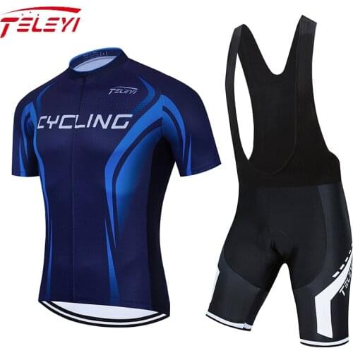 TELEYI Cycling jersey Set Summer Bicycle Clothing Maillot Ropa Ciclismo Hombre MTB Bike Clothes Sportswear Suit Cycling Set