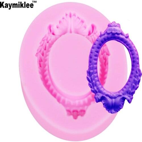 M109 Hot Selling vintage picture frame cake molds soap chocolate mould kitchen baking DIY Silicone Sugar Cake Decoration Tool