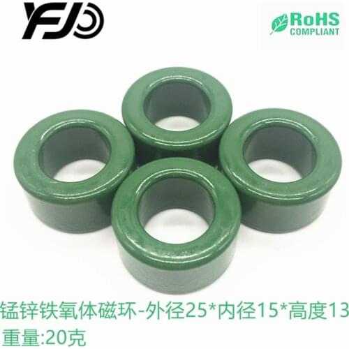 MnZn Ferrite Nickel Zinc Anti-interference Coil Filter Green Magnetic Ring 25*15*13mm High Permeability Core