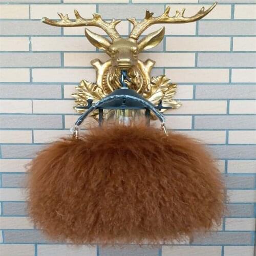 Fashion Fur Handbag Ladies Soft Casual Beach Wool One-Shoulder Messenger Bag Fluffy Female Handbag 2021 New