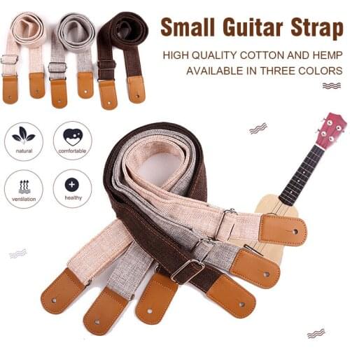 Fashion Cotton Hemp Guitar Strap Anti Slip Shoulder Belt Ukulele Guitar Shoulder Strap Musical Instrument Parts Accessories