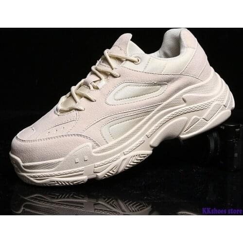 Men Sneakers Solid Color Fashion Shoes For Male Autumn New Outdoor Thick Bottom Trend Mens Vulcanized Sneakers