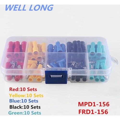 50sets/lot MPD1-156/FRD1-156 Wire connector terminal male and female plug cold pluggable power copper wire quick connector Kit