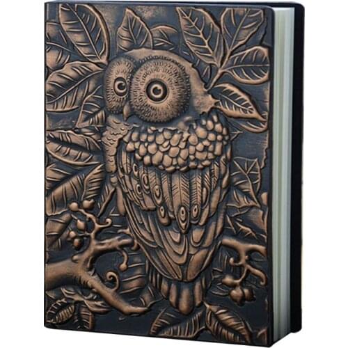 2021 New 3D Carving Owl Embossed Notebook Journal Notepad Travel Diary Planner Sketchbook School Office Supplies