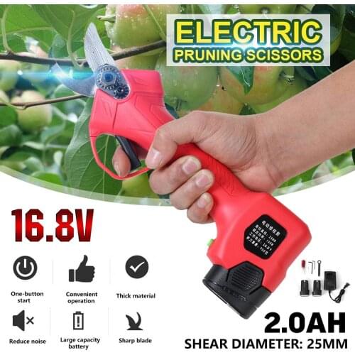 16.8V Electric Pruning Shears 45mm Trimmer Garden Branch Cutter Pruner Scissors Rechargeable Cordless Lithium Cutting Tool