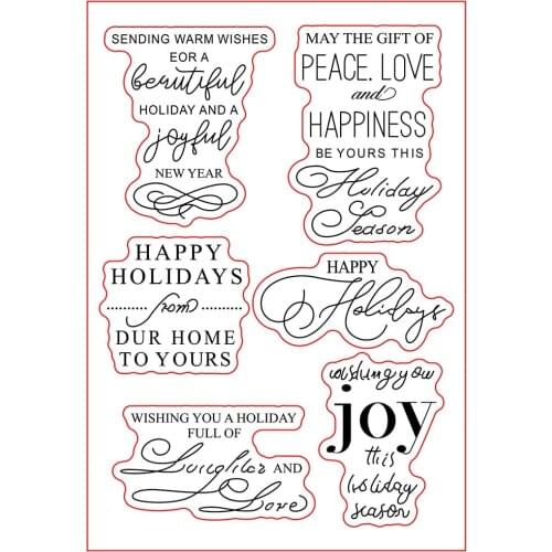 Happy holiday Transparent clear stamp for DIY Scrapbooking/Card Making/Kids Christmas Fun Decoration Supplies